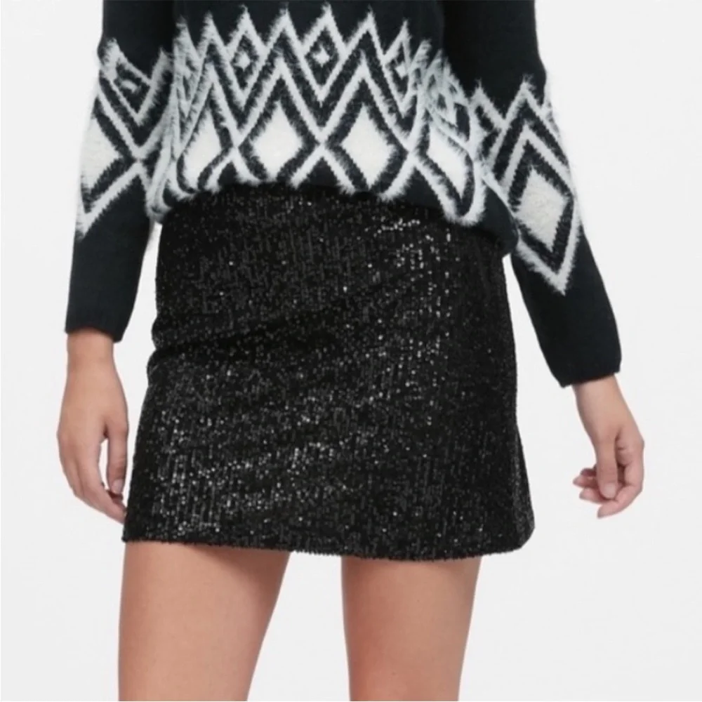 Banana Republic Black Sequin Mini Skirt